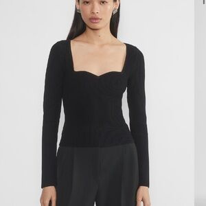 Aritzia Babaton Sculpt Knit Sweeheart Longsleeve